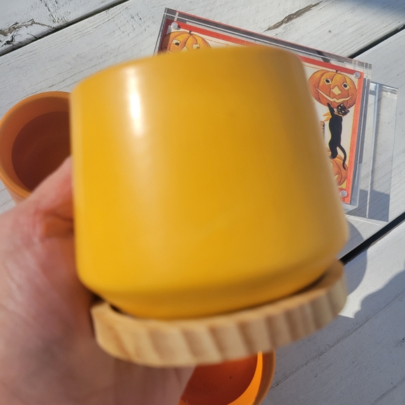 Orange & Yellow Succulent Planters ~ Vases  Candle Holders Boho  Cottage FINAL! - Picture 7 of 16